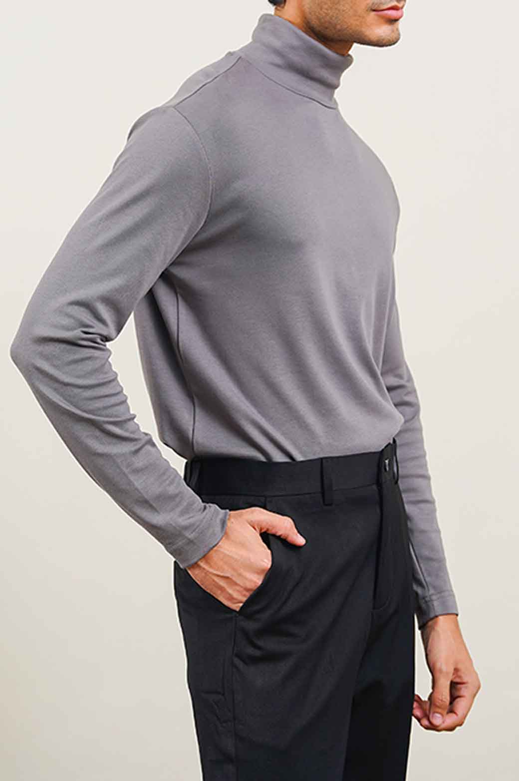 GREY HIGH NECK SWEATSHIRT#color_gray