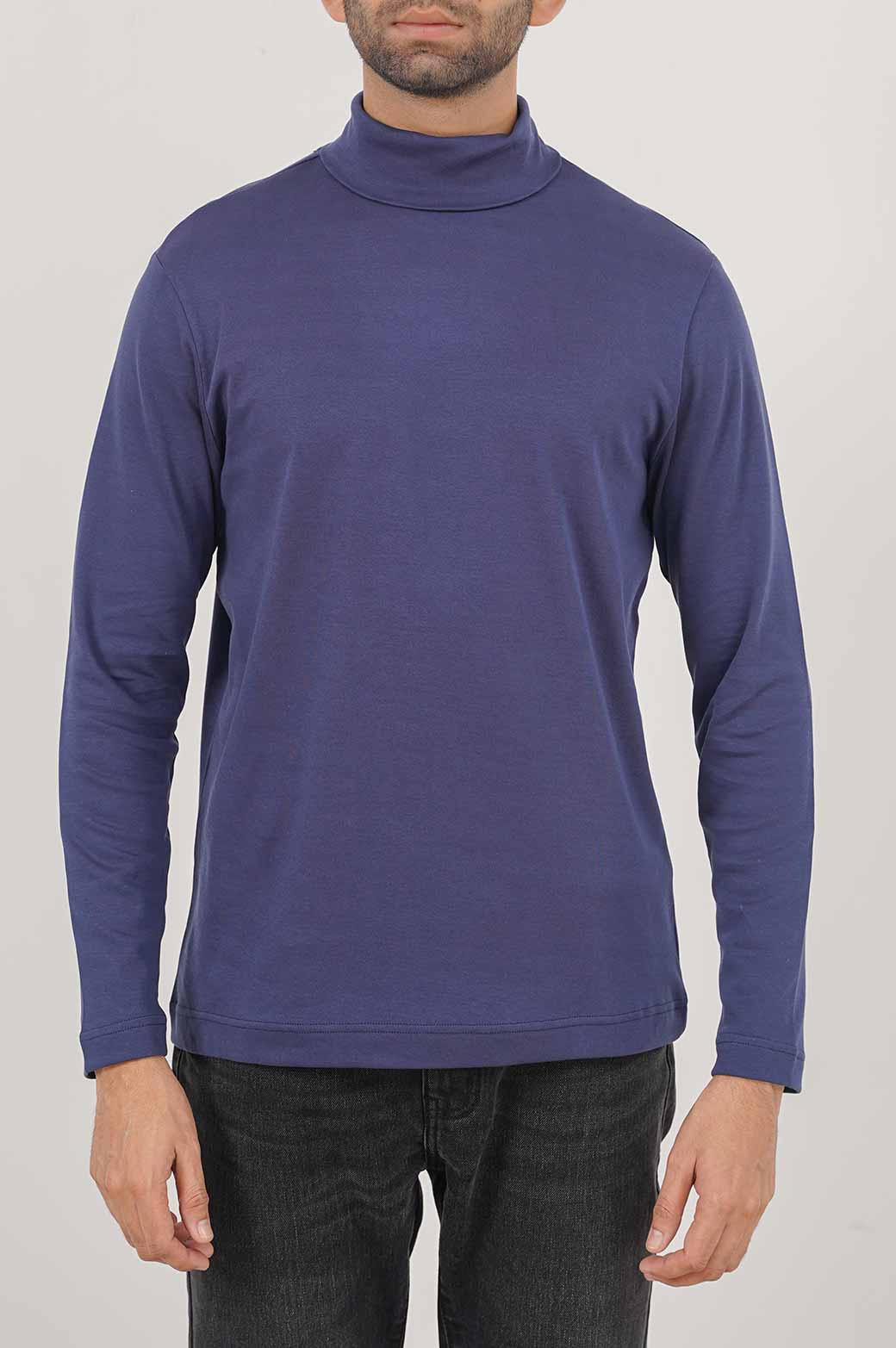 NAVY HIGH NECK SWEATSHIRT