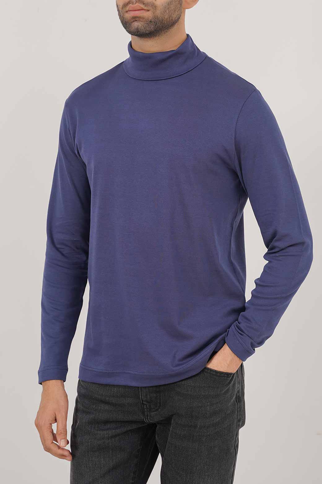NAVY HIGH NECK SWEATSHIRT