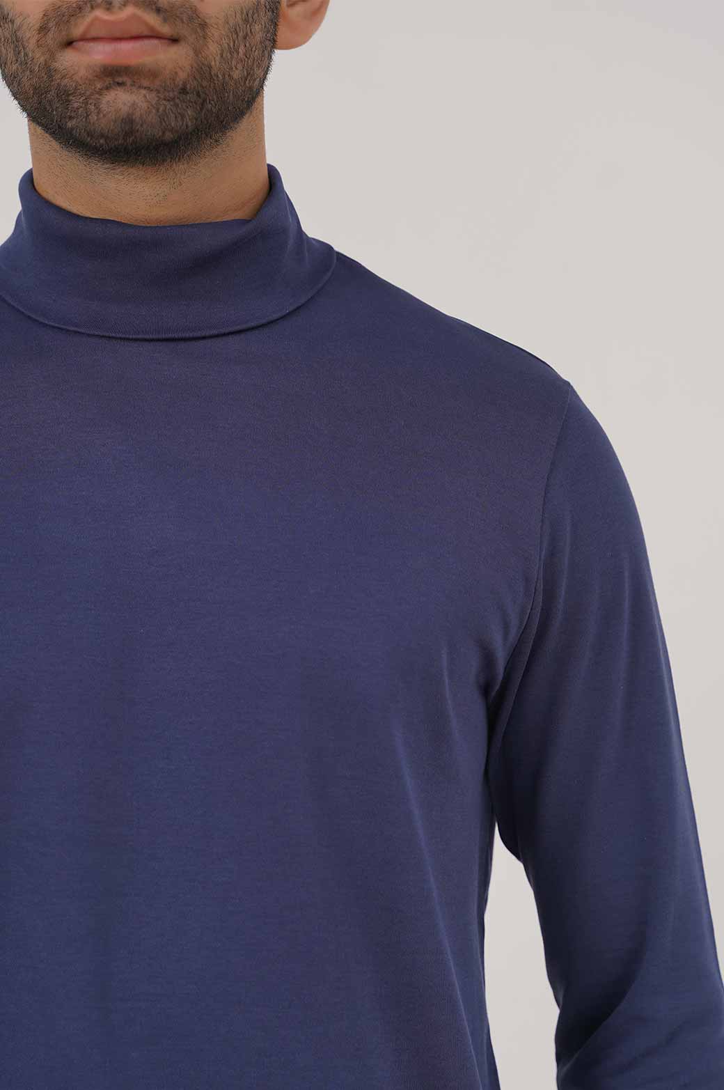 NAVY HIGH NECK SWEATSHIRT