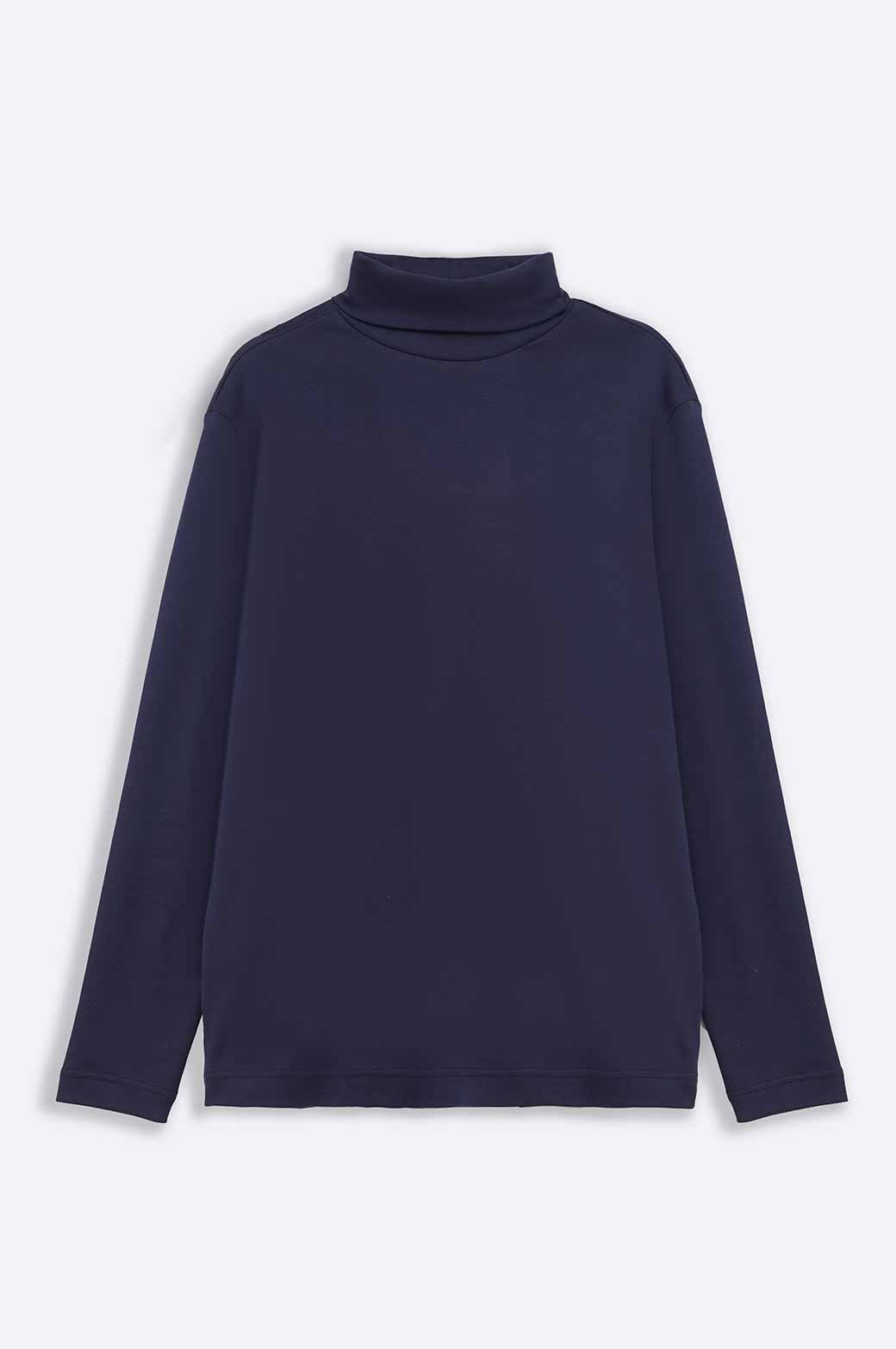 NAVY HIGH NECK SWEATSHIRT