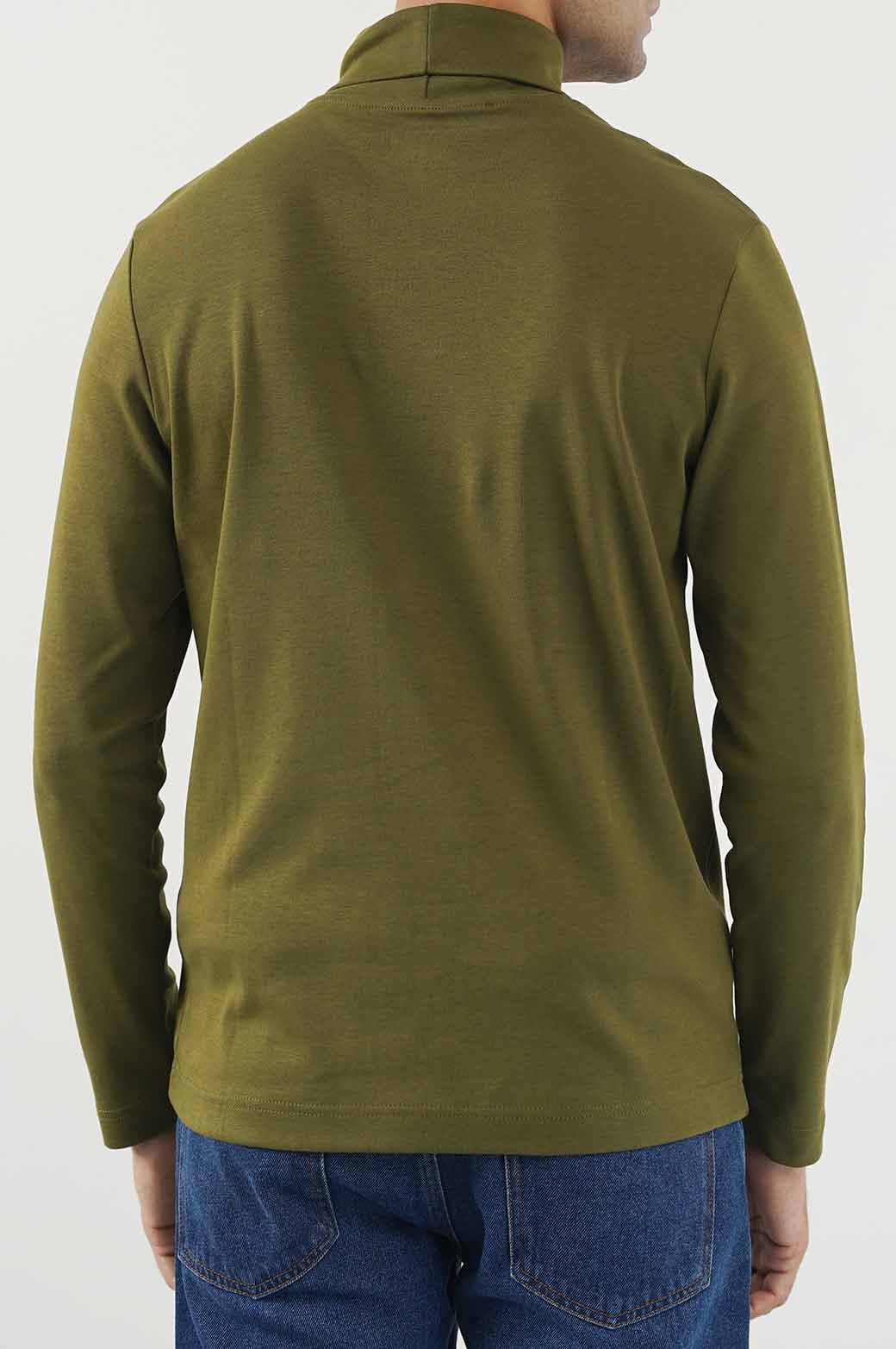 OLIVE HIGH NECK SWEATSHIRT