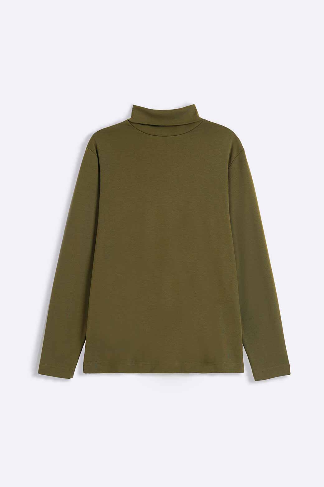 OLIVE HIGH NECK SWEATSHIRT