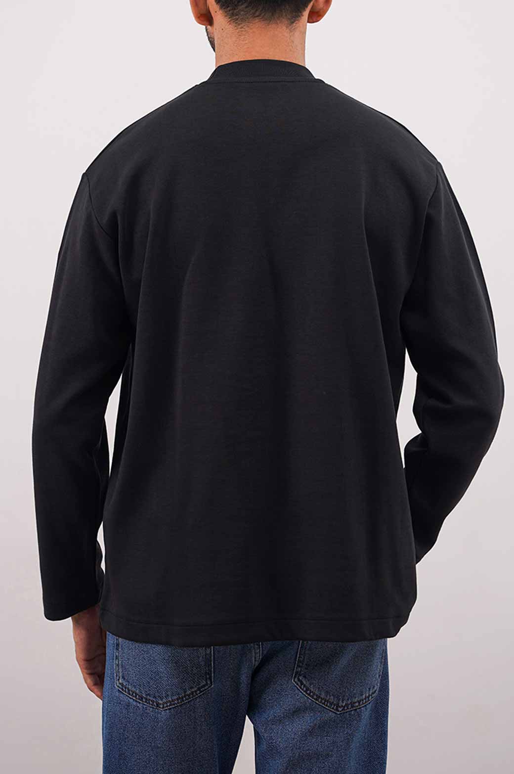 BLACK HIGH CREW SWEATSHIRT