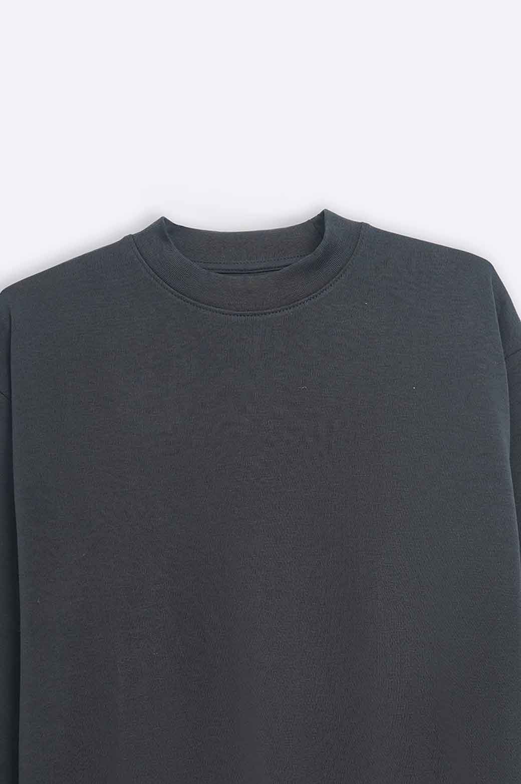 BLACK HIGH CREW SWEATSHIRT