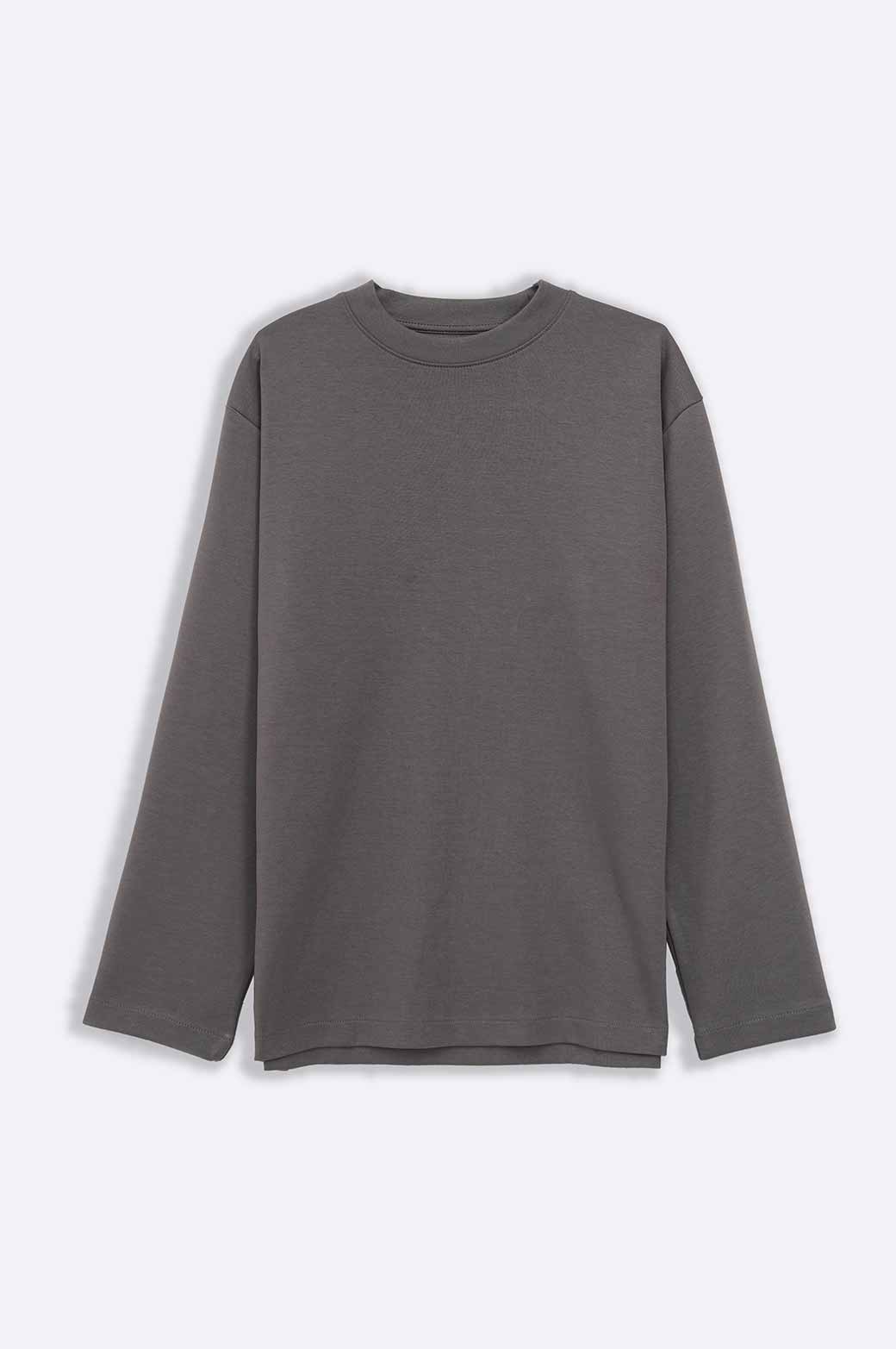 GREY HIGH CREW SWEATSHIRT
