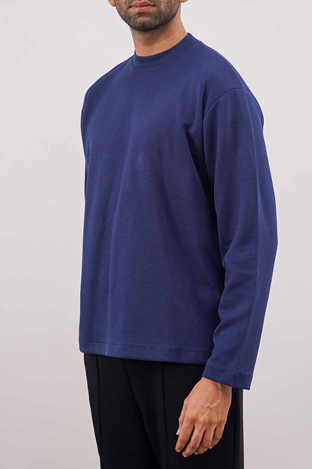 MID NIGHT BLUE HIGH CREW SWEATSHIRT