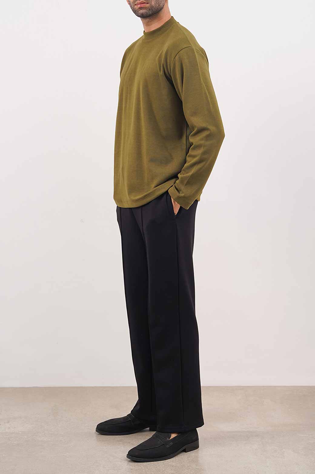 OLIVE HIGH CREW SWEATSHIRT