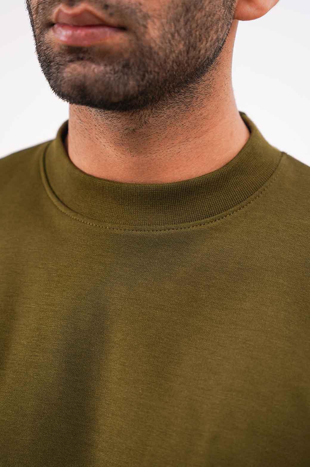 OLIVE HIGH CREW SWEATSHIRT