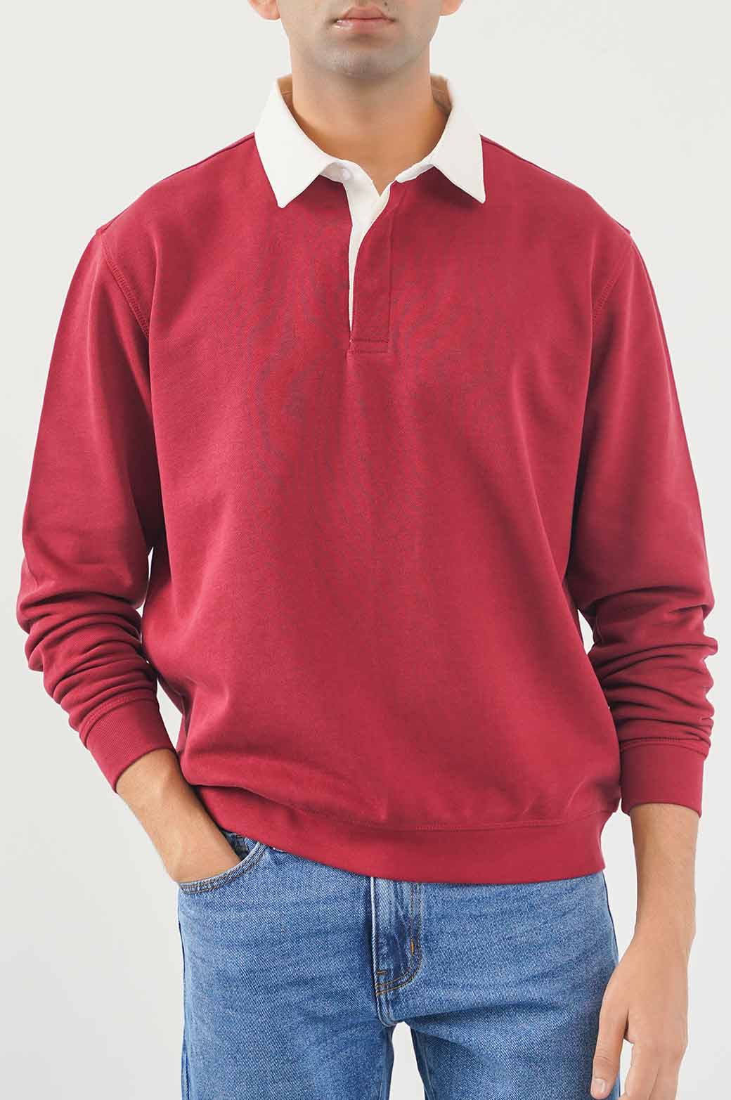 MAROON RUGBY POLO SHIRT