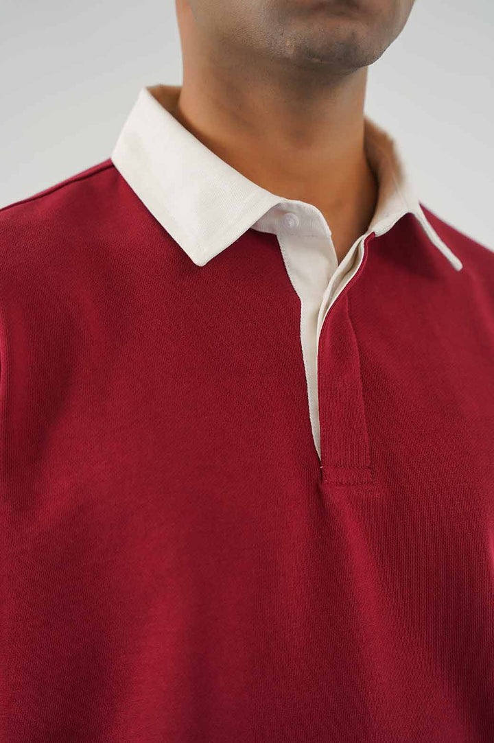 MAROON RUGBY POLO SHIRT