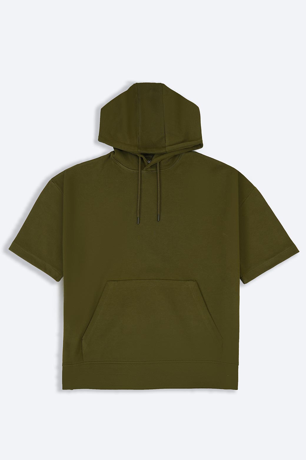 OLIVE SHORT SLEEVE HOODIE