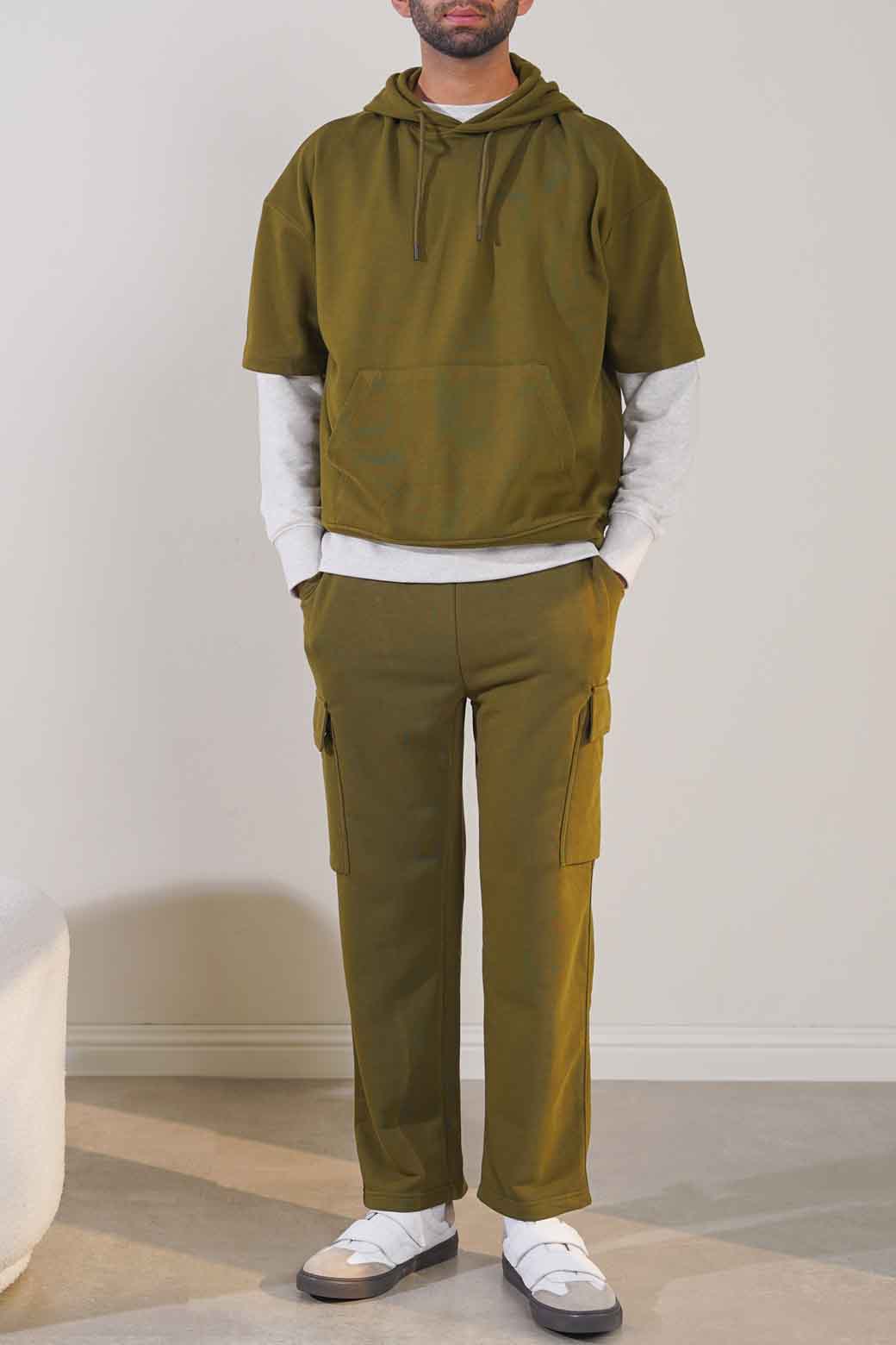 OLIVE SOFT CASUAL HOODIE