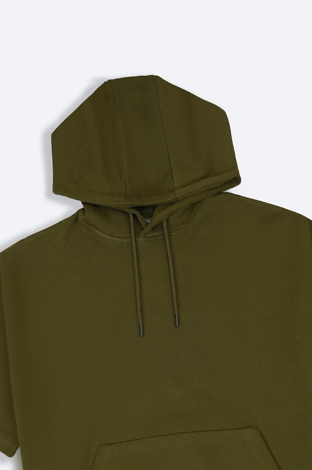 OLIVE SHORT SLEEVE HOODIE