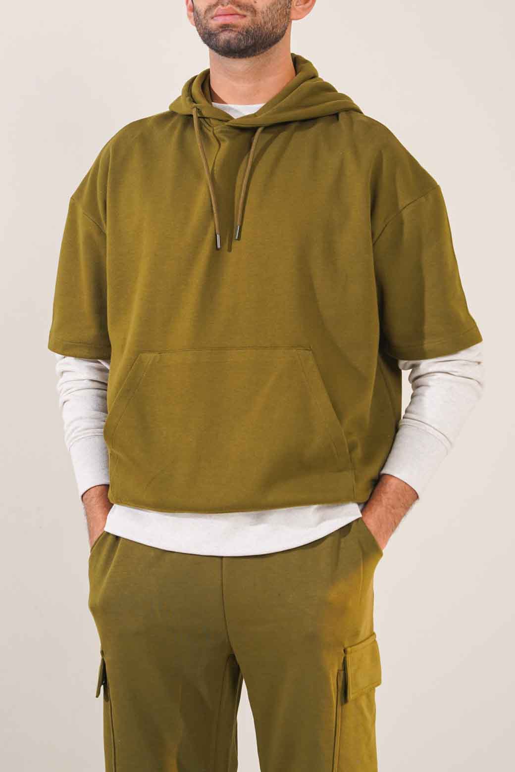 OLIVE SOFT CASUAL HOODIE