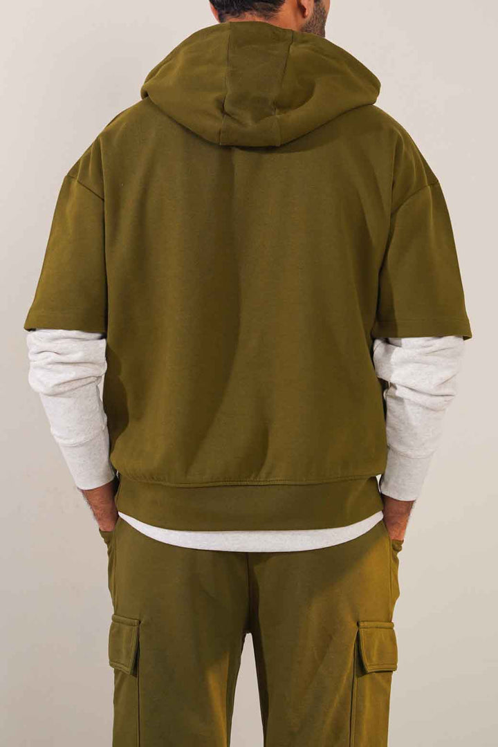 OLIVE SOFT CASUAL HOODIE