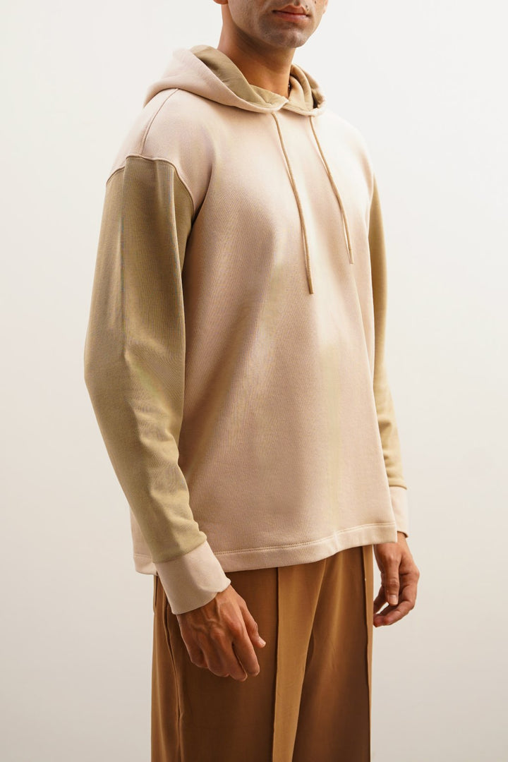 BEIGE CONTRAST HOODIE