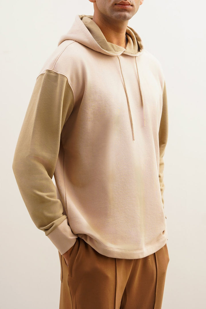 BEIGE CONTRAST HOODIE