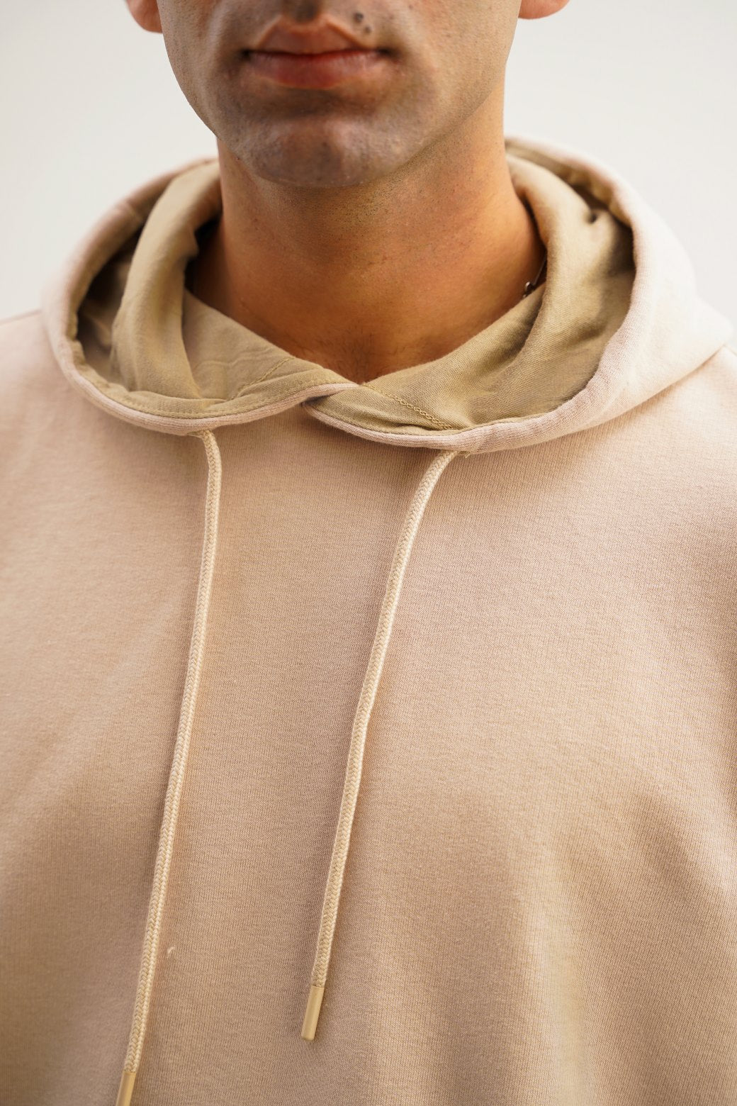 BEIGE CONTRAST HOODIE