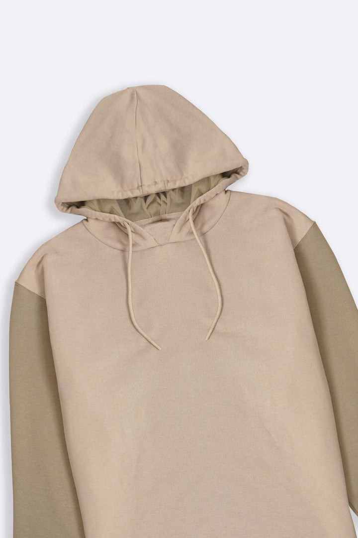 BEIGE CONTRAST HOODIE