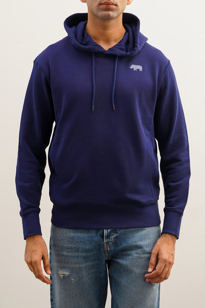 MIDNIGHT BLUE EMBLEM PRINTED HOODIE