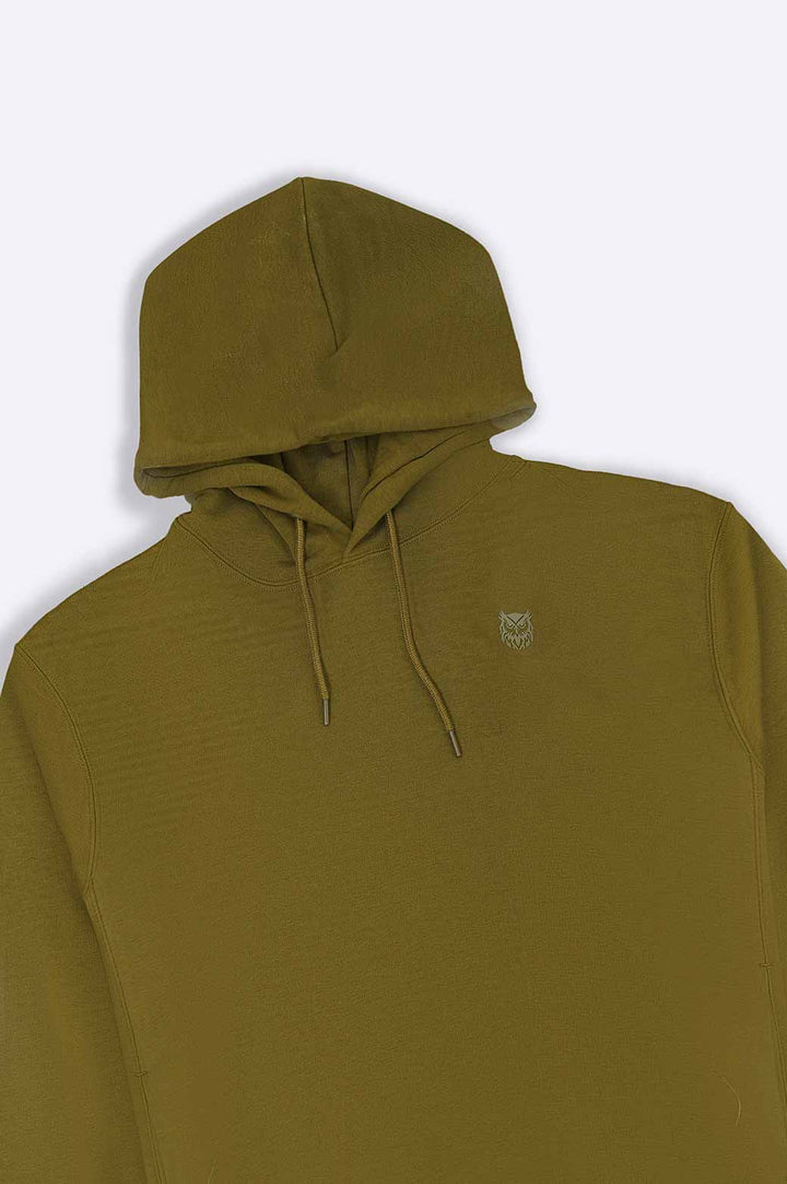 OLIVE EMBLEM PRINTED HOODIE