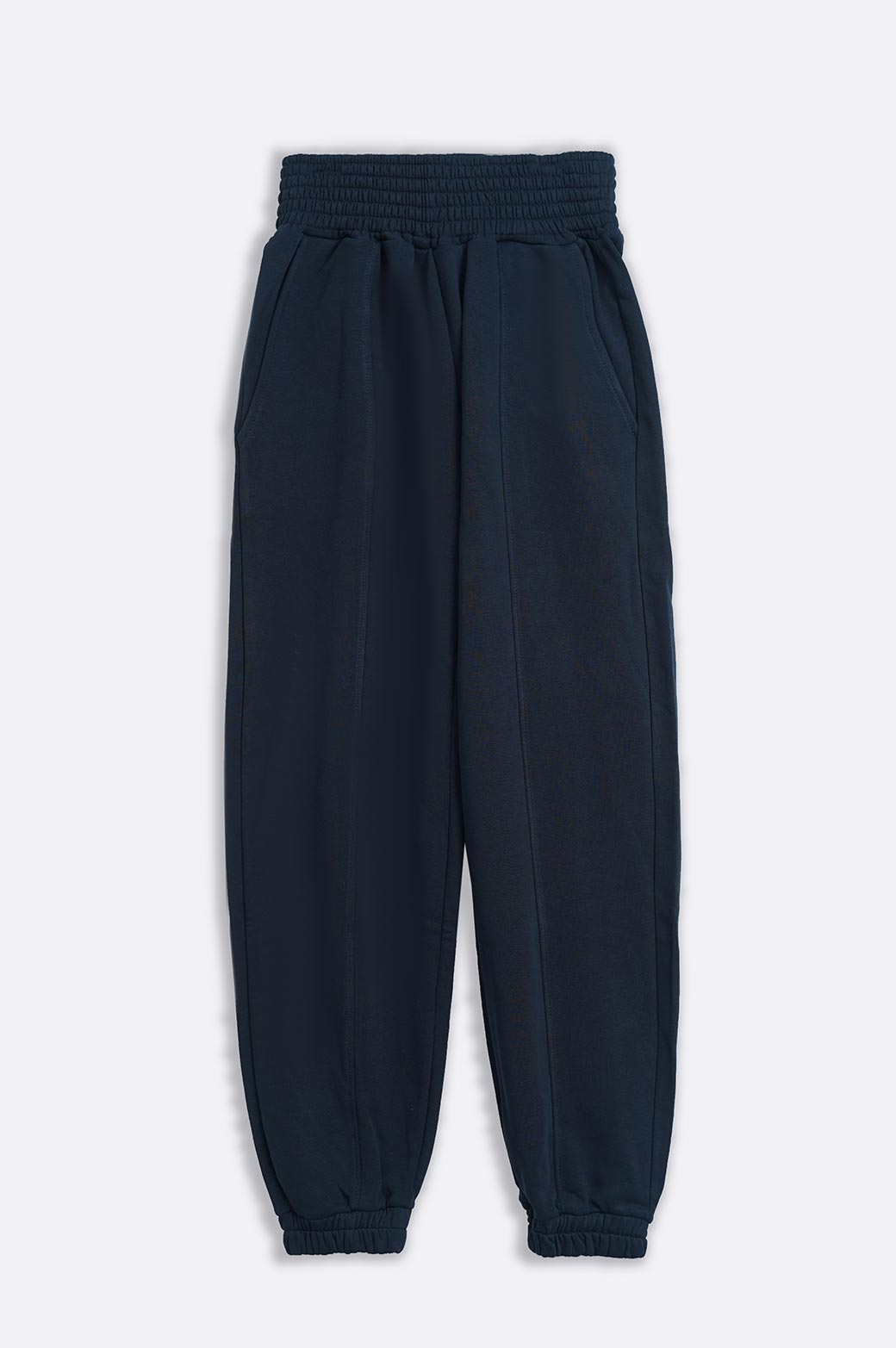BLACK TROUSER WITH ELASTICATED HEM