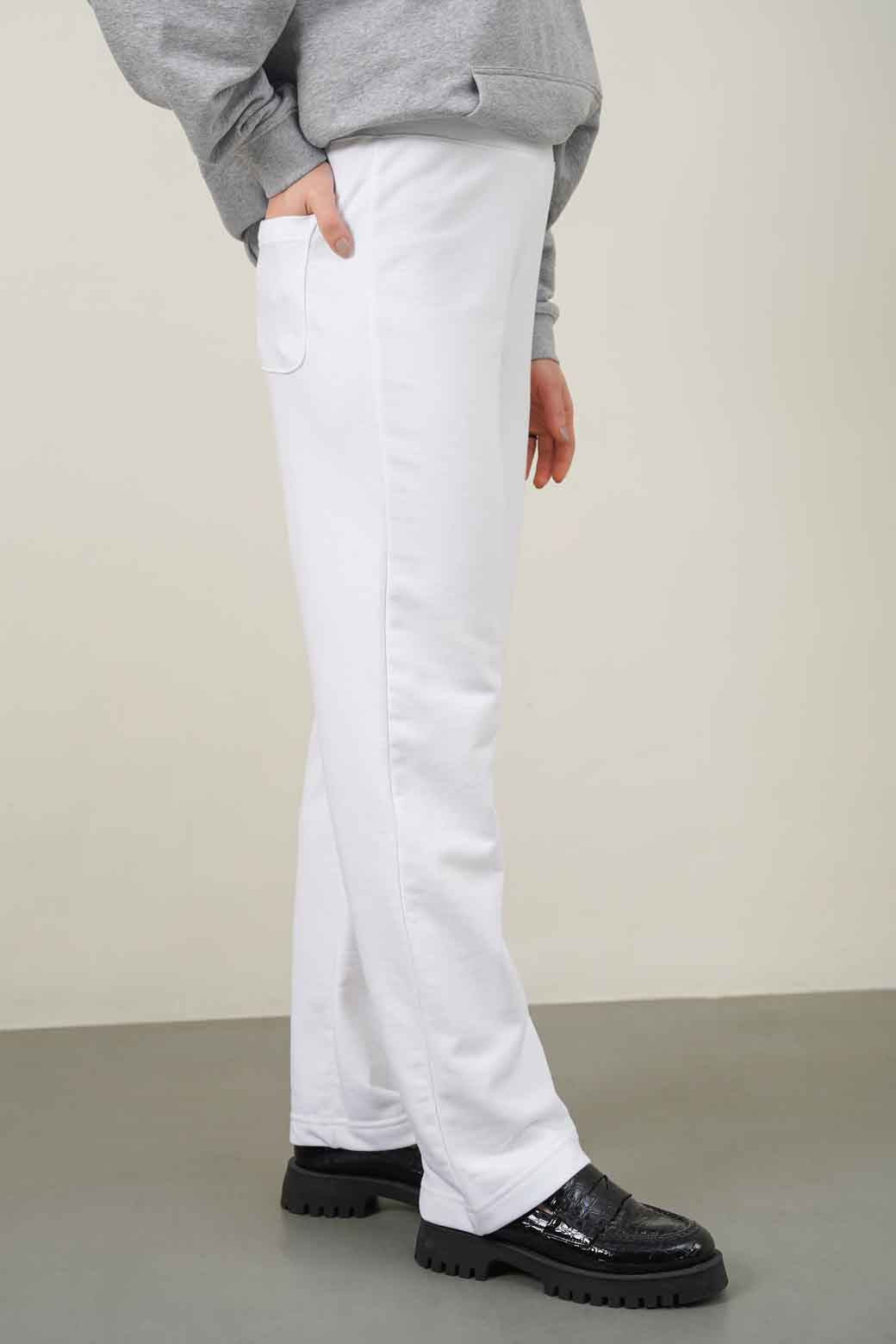 WHITE WIDE LEG TROUSER