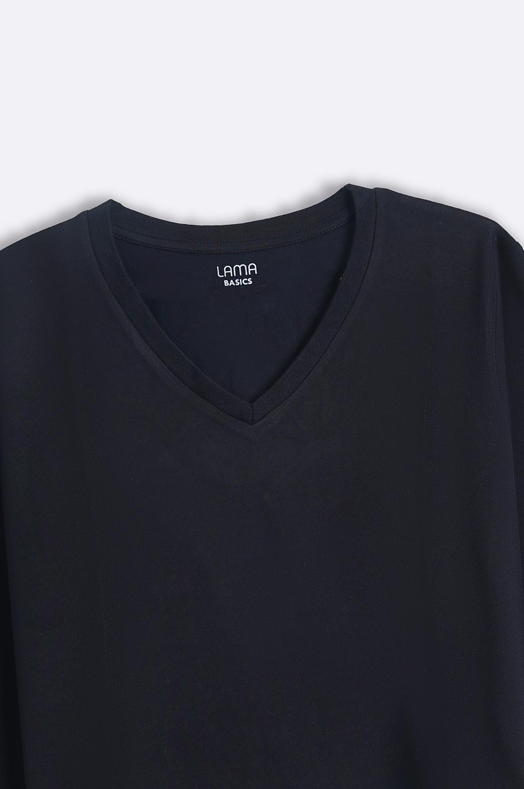 BLACK CASUAL V-NECK T-SHIRT