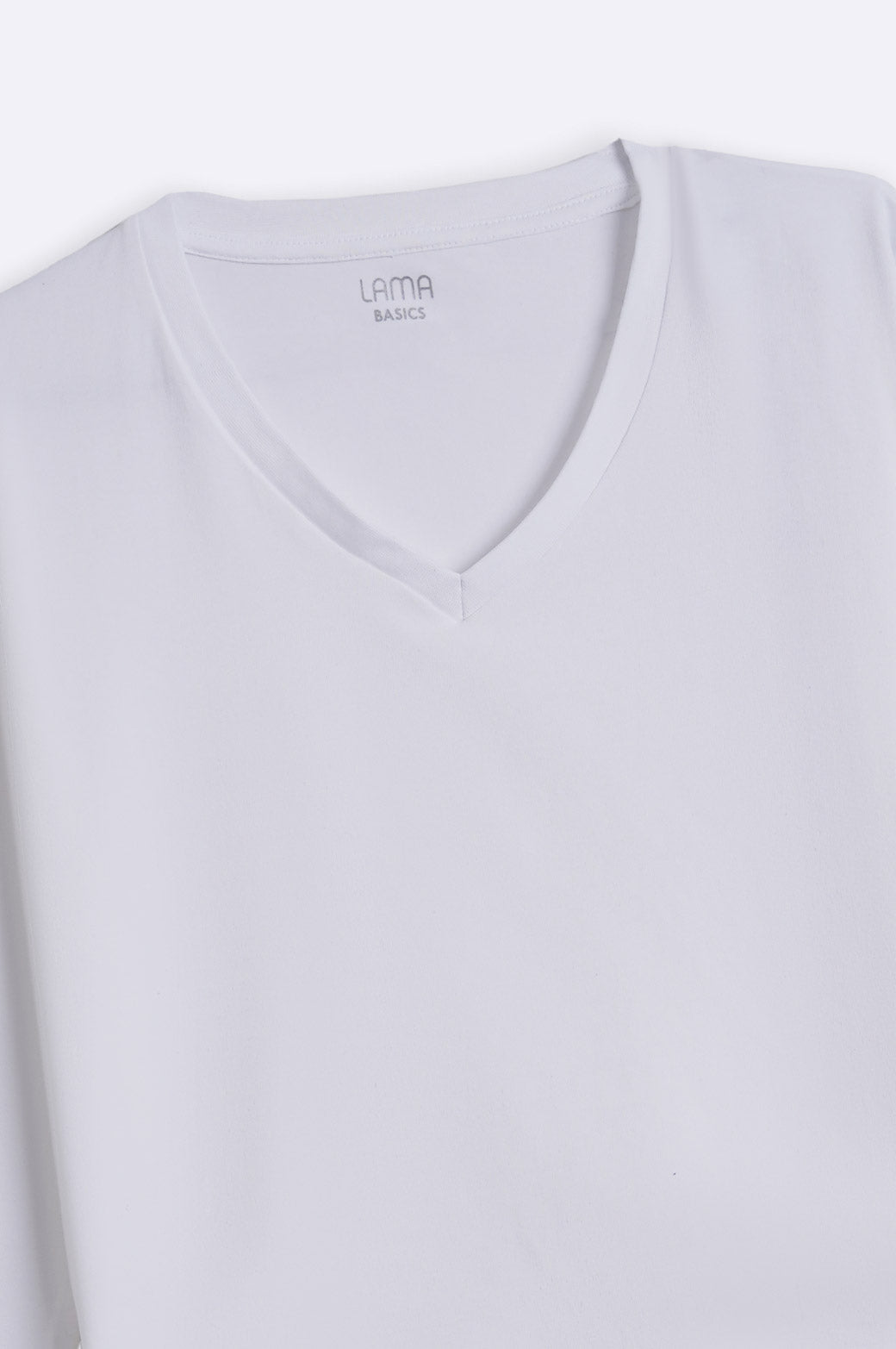 WHITE CASUAL V-NECK T-SHIRT