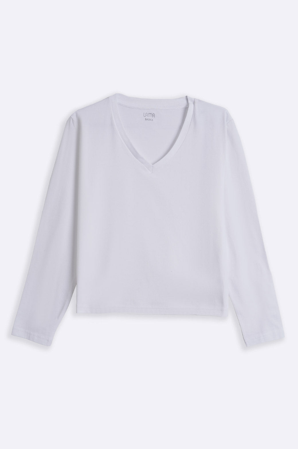 WHITE CASUAL V-NECK T-SHIRT