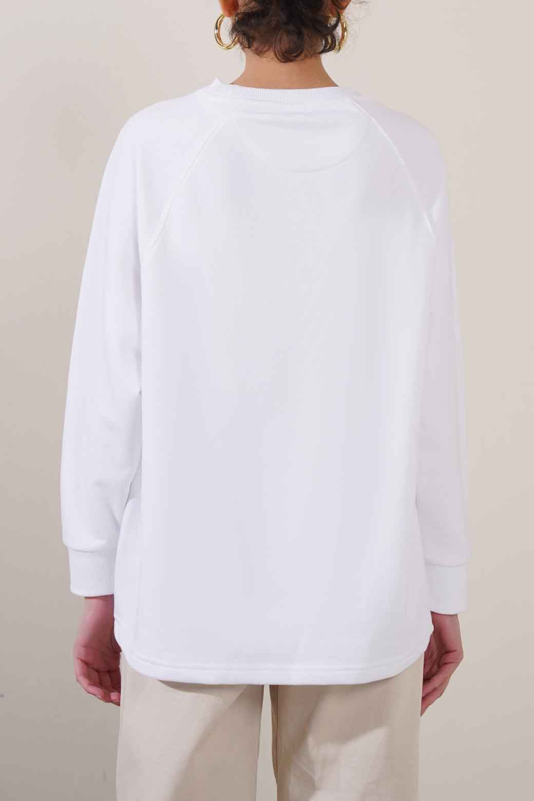 WHITE BASIC SWEATSHIRT