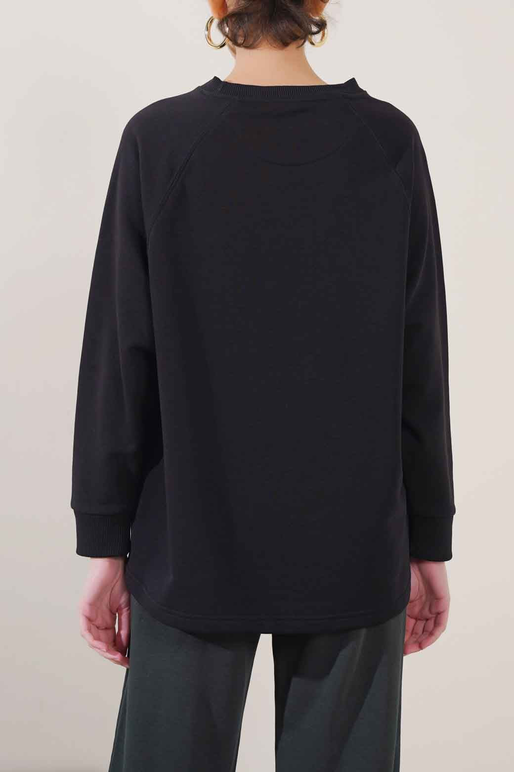 BLACK BASIC SWEATSHIRT
