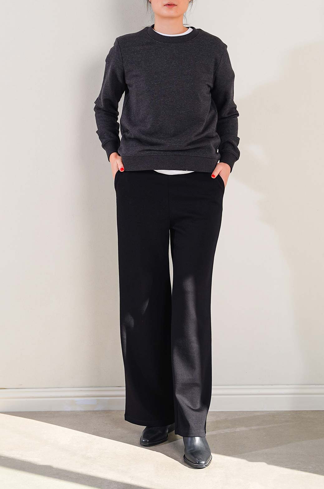 CHARCOAL BASIC SWEATSHIRT