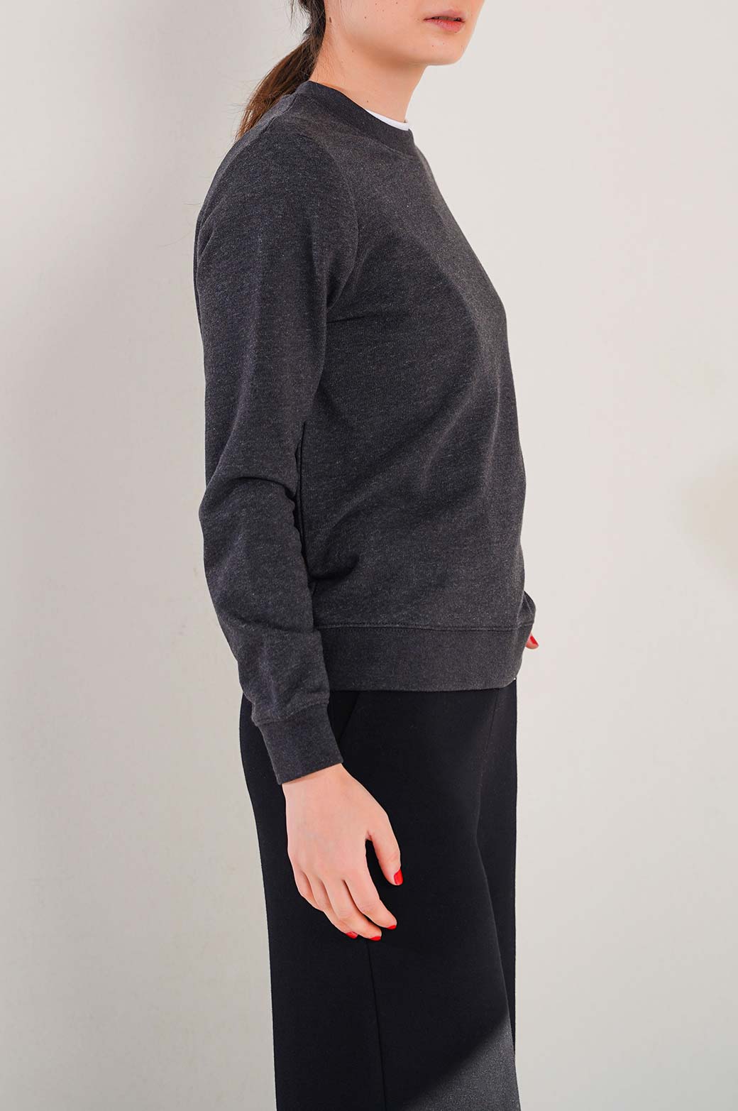 CHARCOAL BASIC SWEATSHIRT