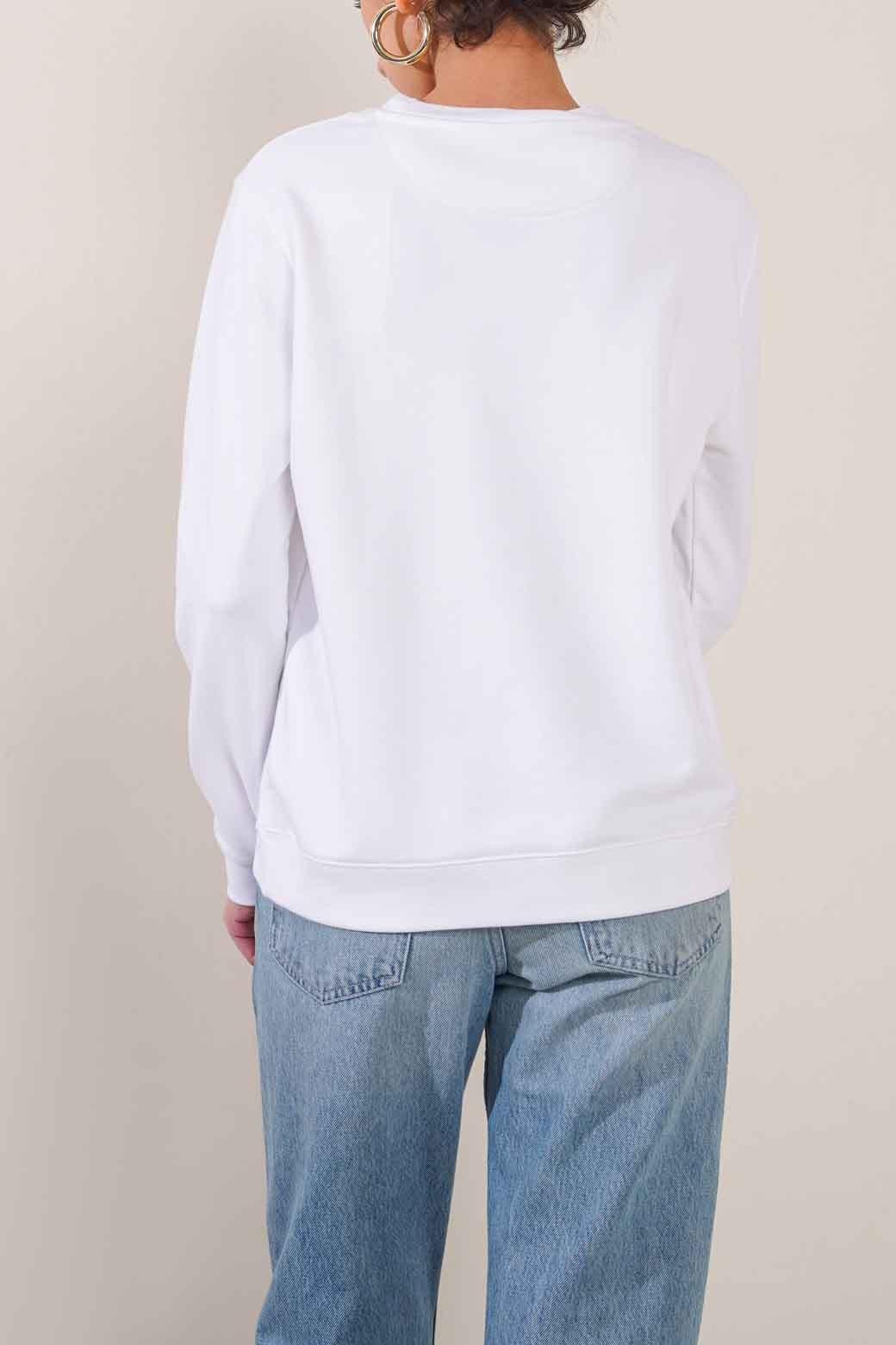 WHITE BASIC SWEATSHIRT