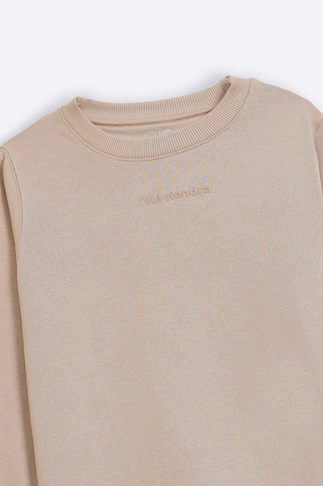 BEIGE CASUAL SWEATSHIRT