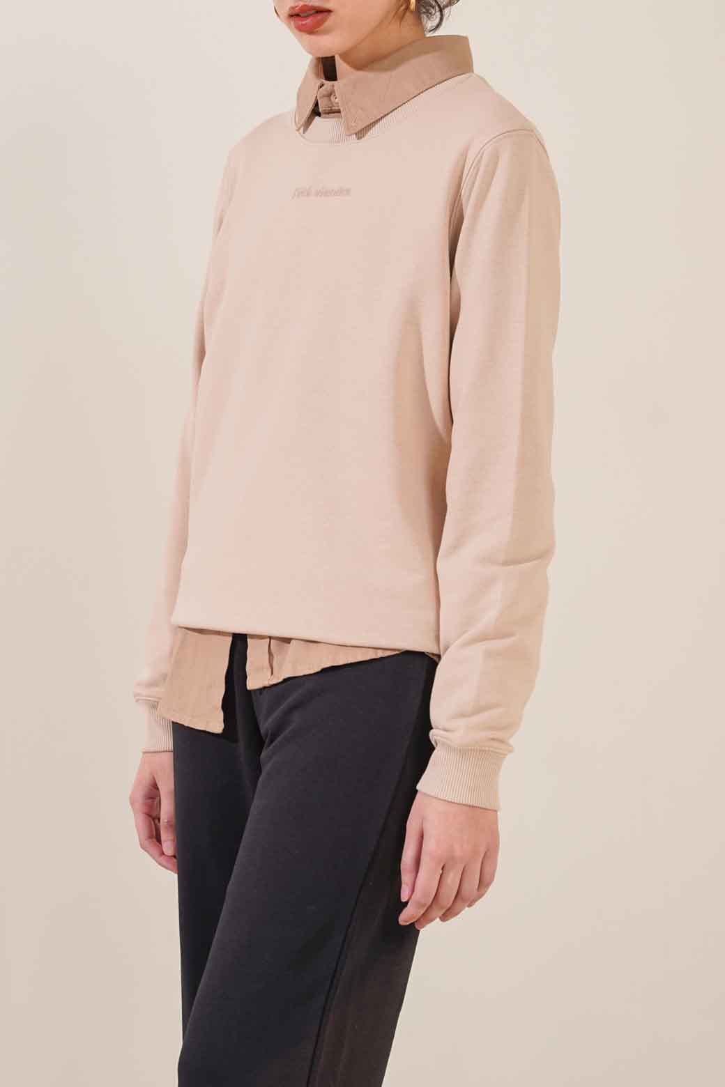 BEIGE CASUAL SWEATSHIRT