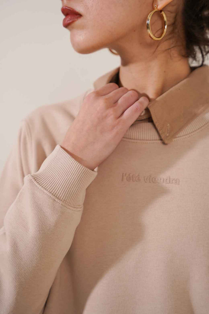 BEIGE CASUAL SWEATSHIRT