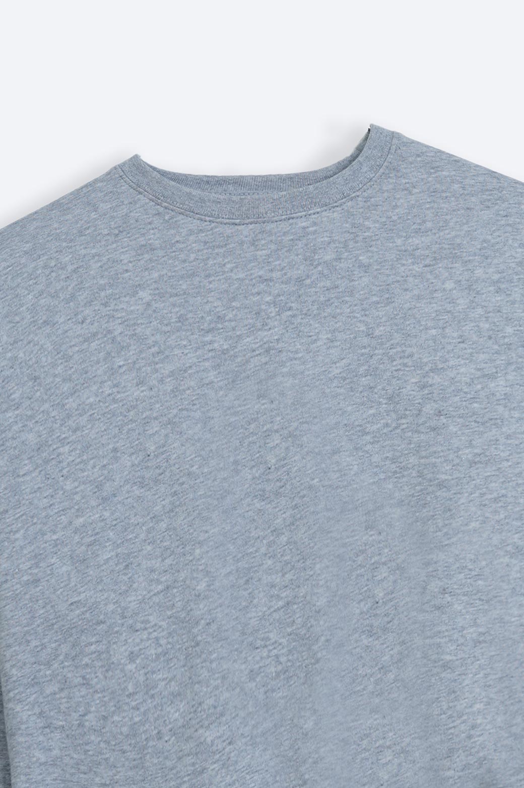 HEATHER GREY BASIC CROPPED SWEATSHIRT