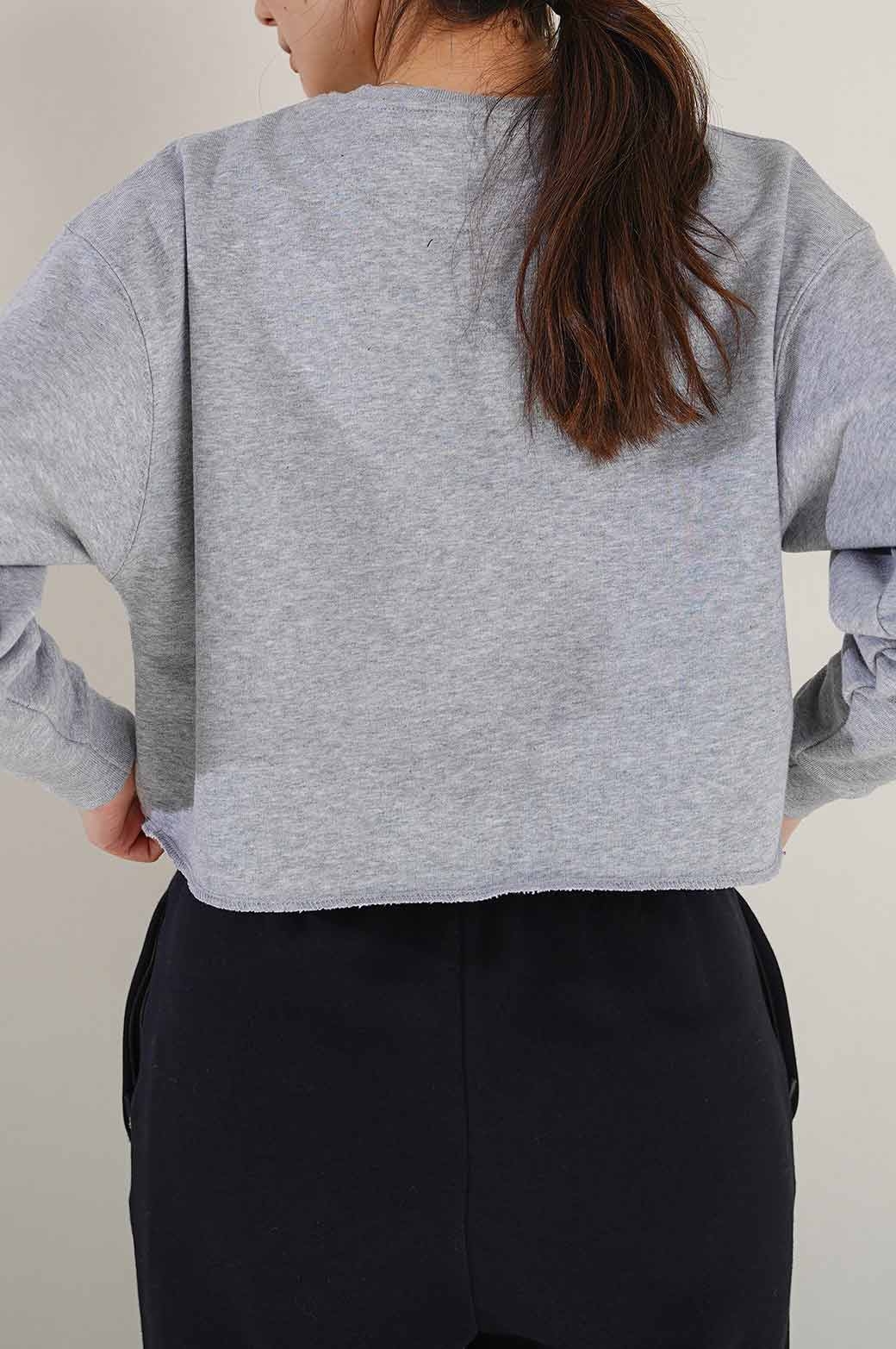 HEATHER GREY BASIC CROPPED SWEATSHIRT