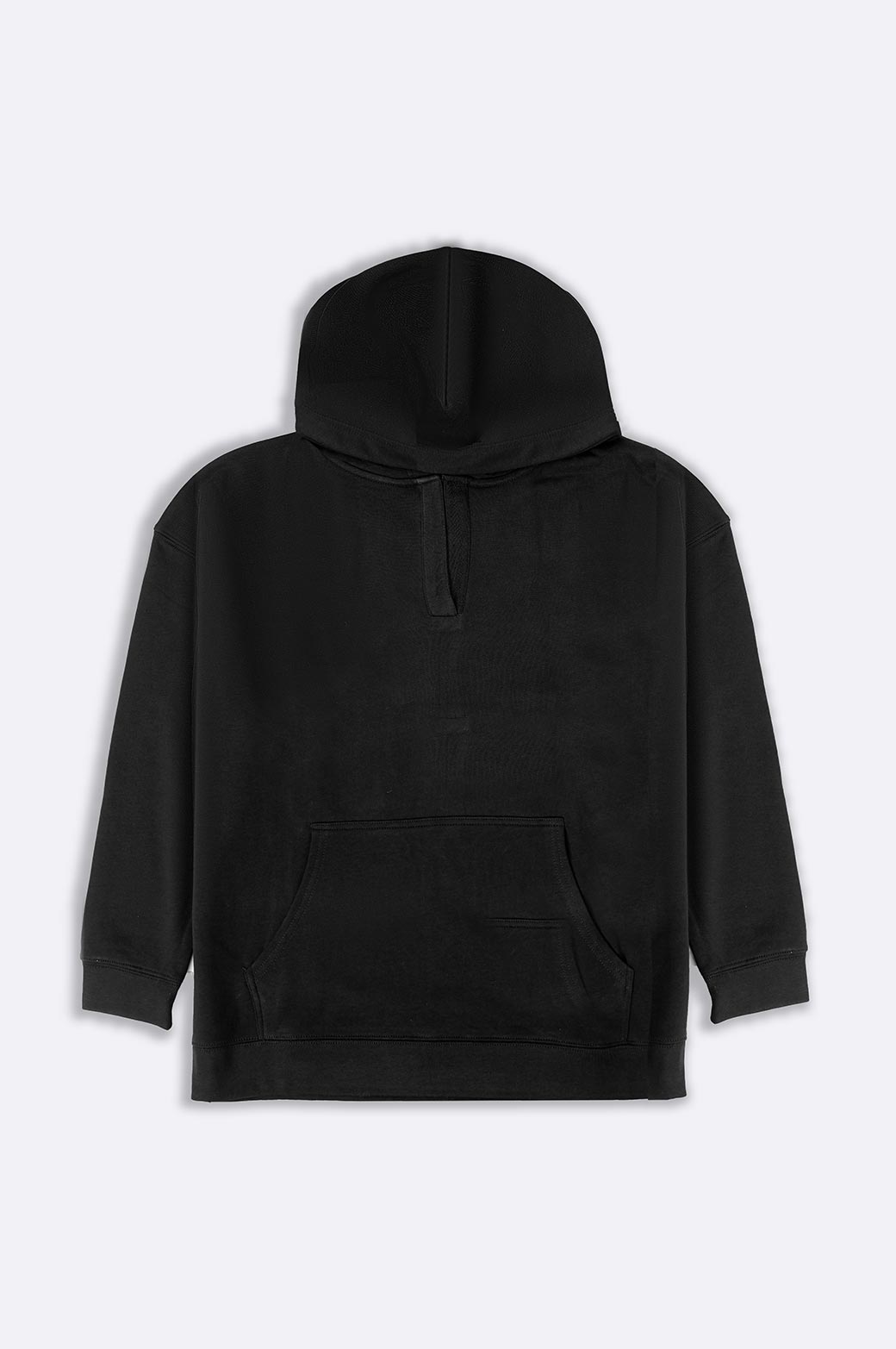 BLACK OVERSIZED COTTON BLEND HOODIE