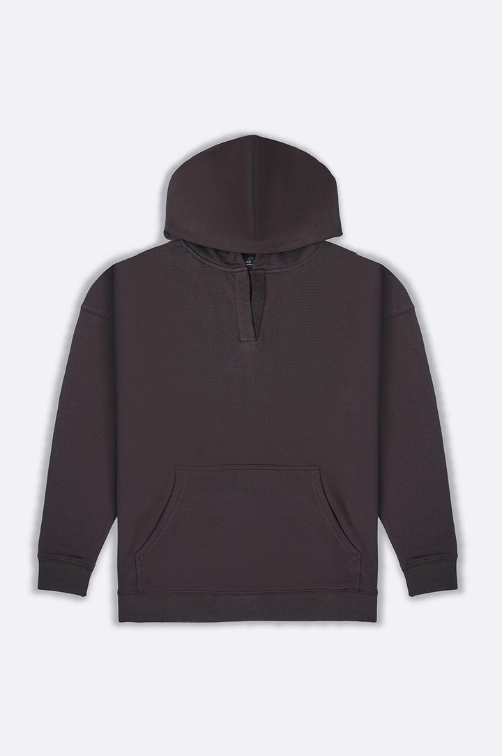 BROWN OVERSIZED COTTON BLEND HOODIE