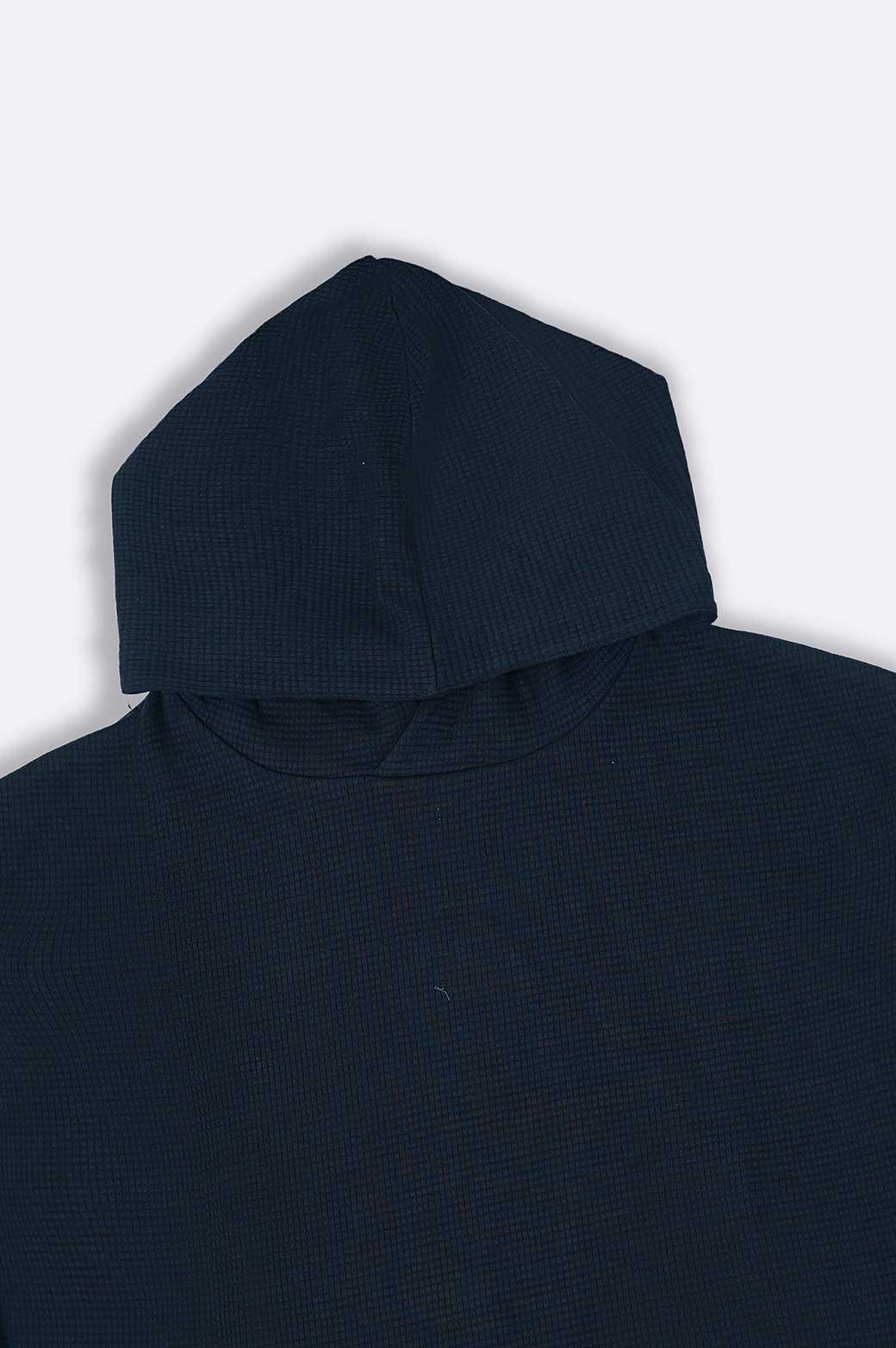 BLACK OVERSIZED CROPPED HOODIE
