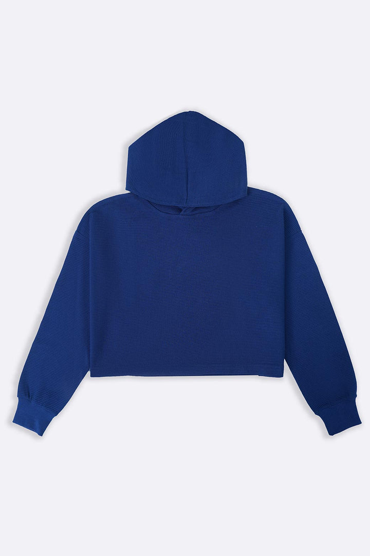 MIDNIGHT BLUE OVERSIZED CROPPED HOODIE