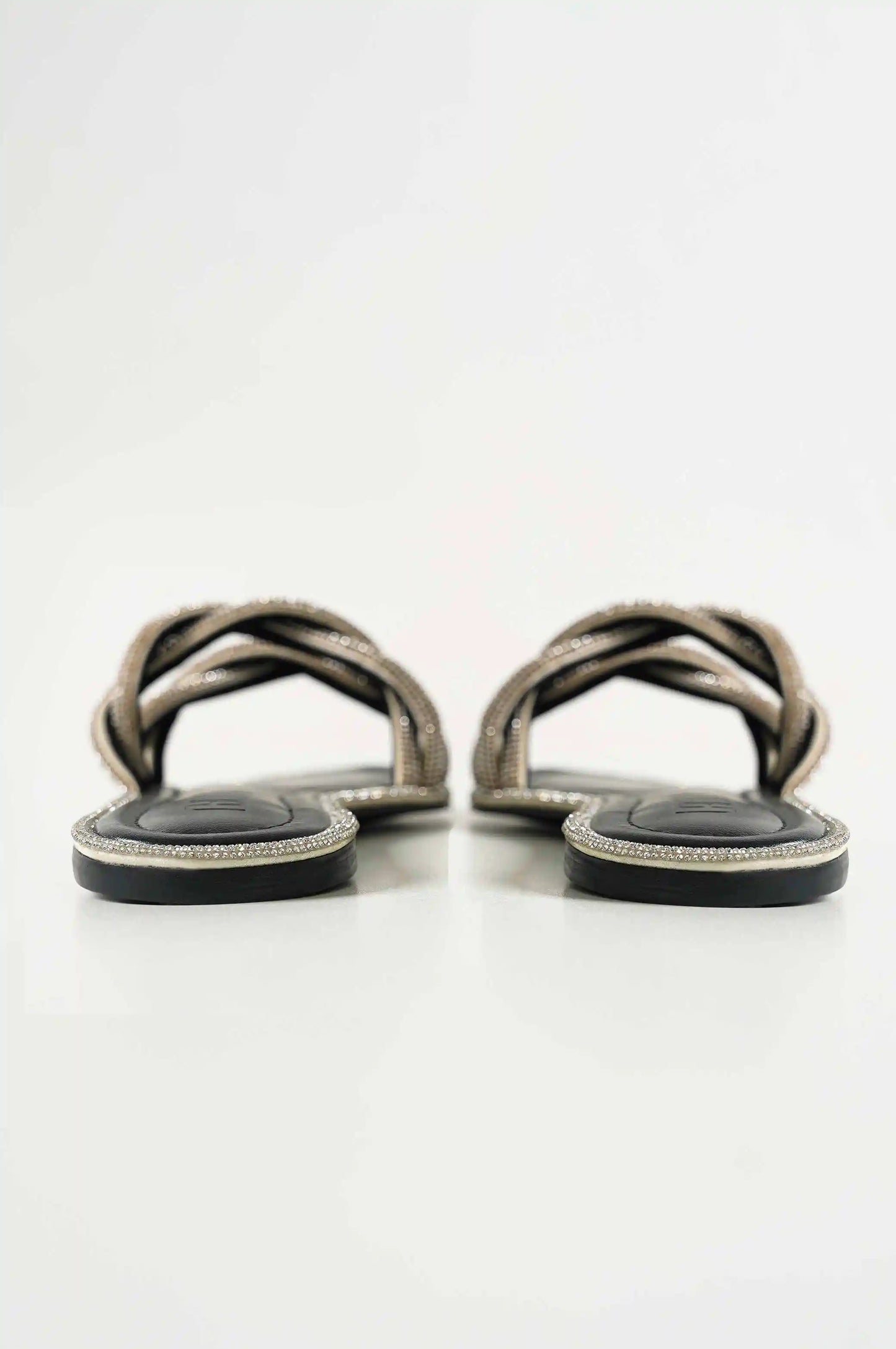 BLACK EMBELLISHED SLIDE