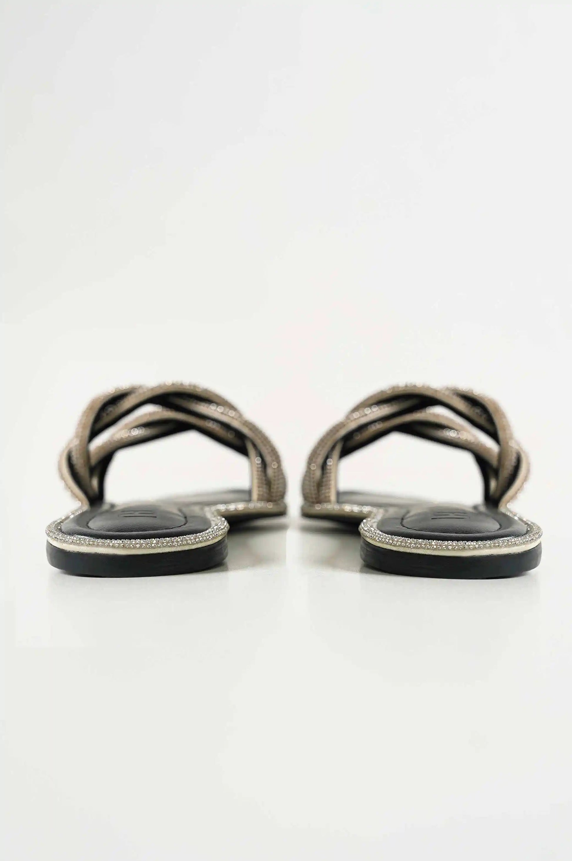 BLACK EMBELLISHED SLIDE