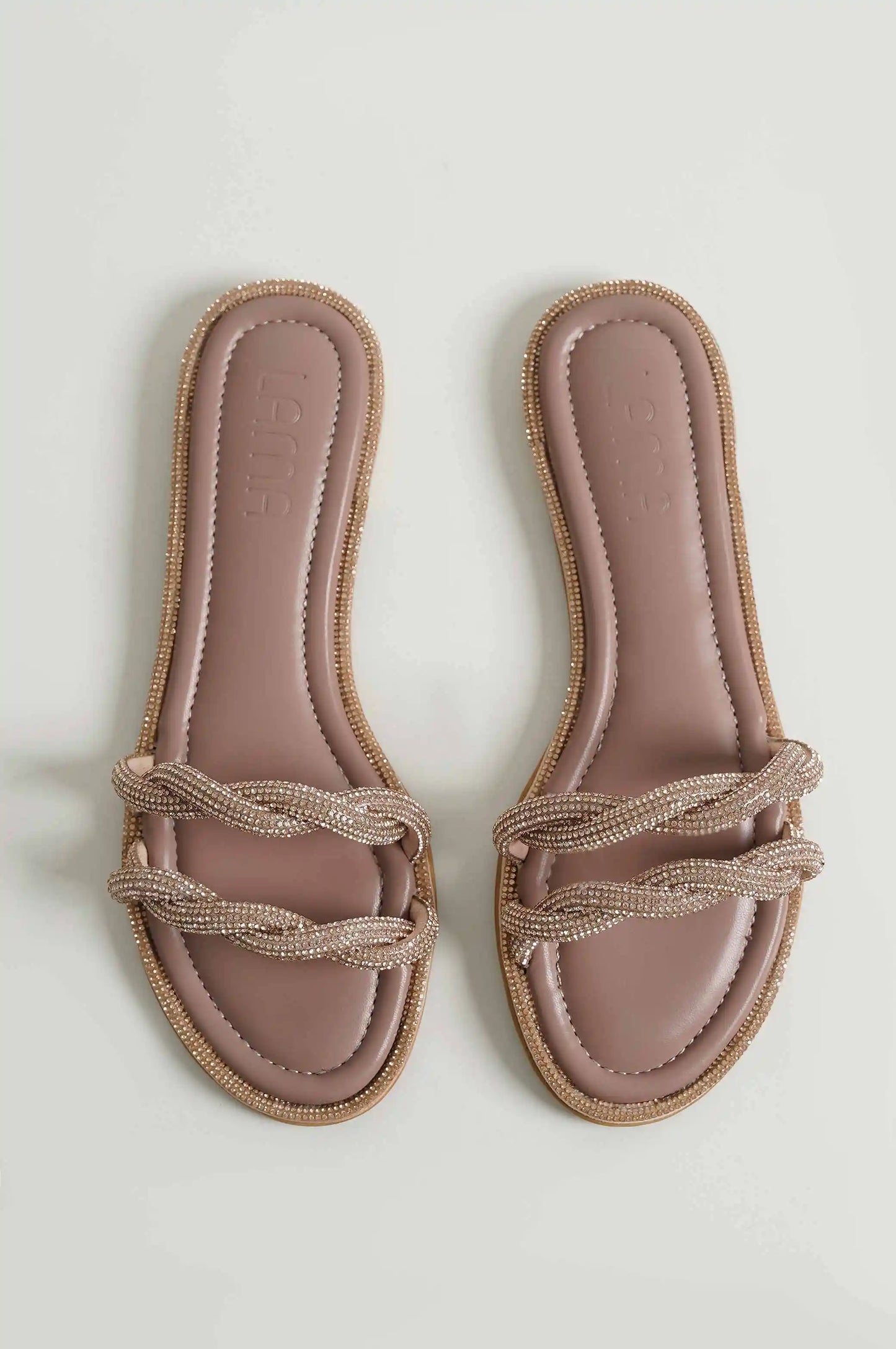 ROSE GOLD EMBELLISHED SLIDE