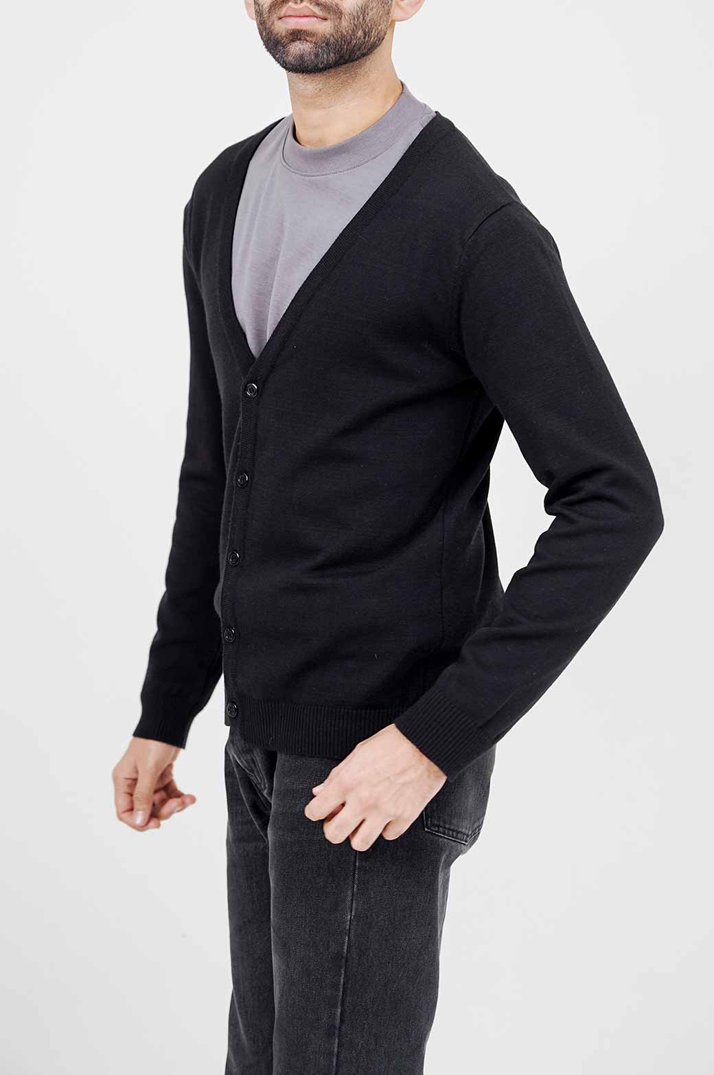 BLACK BASIC CARDIGAN