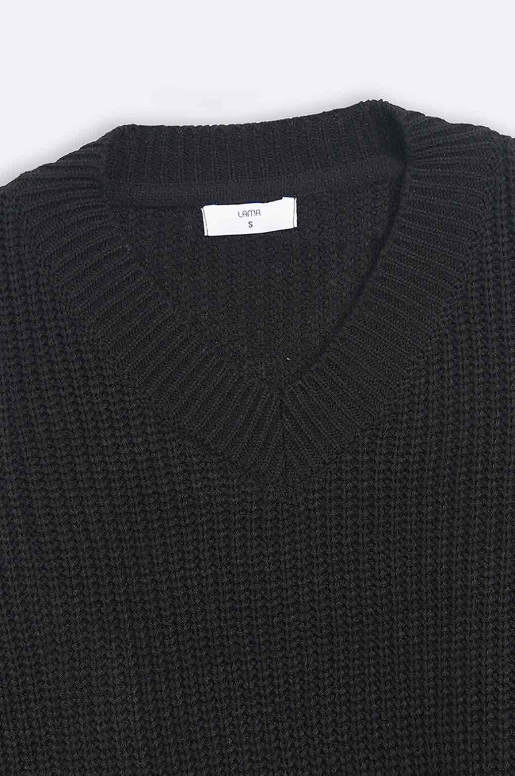 BLACK BASIC CRICKET JUMPER